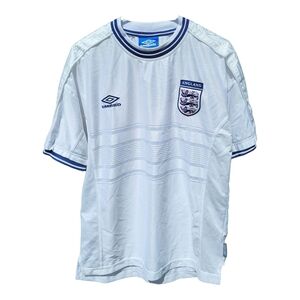 Vintage England National Team 2000/01 White and Blue Official Jersey - Size L